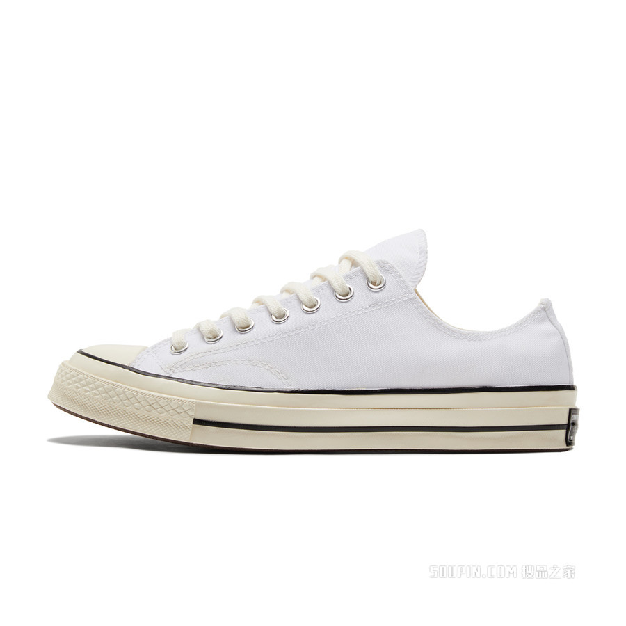 【男女同款】Chuck 70低帮复古帆布小白鞋 中性 白色