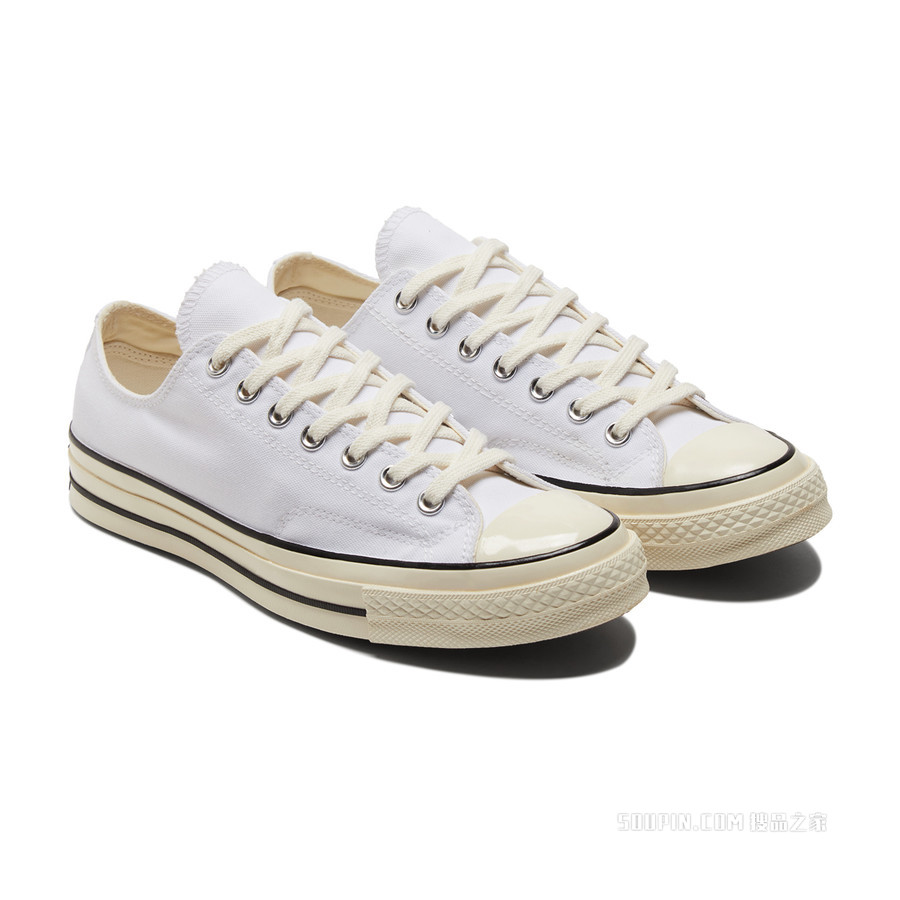 【男女同款】Chuck 70低帮复古帆布小白鞋 中性 白色