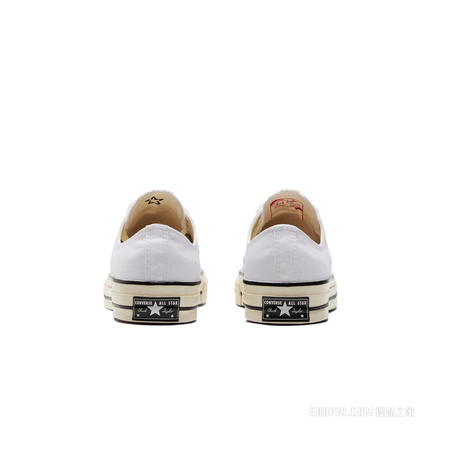 【男女同款】Chuck 70低帮复古帆布小白鞋 中性 白色