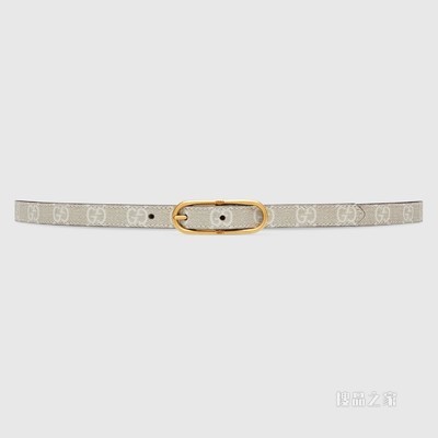 Jackie 1961系列窄腰带 米色和白色GG Supreme帆布