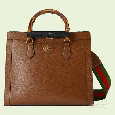 Gucci Diana竹节中号托特包 原色皮革