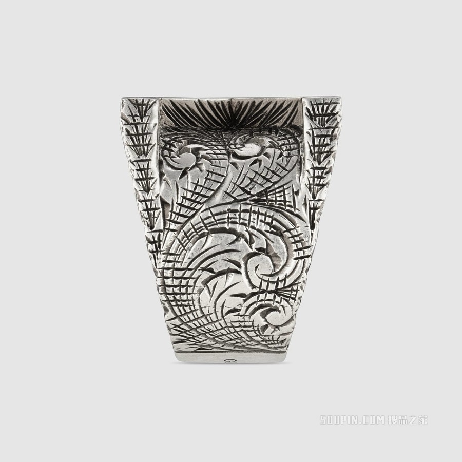 字母“X”造型纯银戒指 纯银