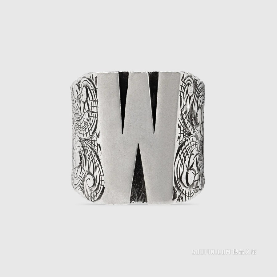 字母“W”造型纯银戒指 纯银