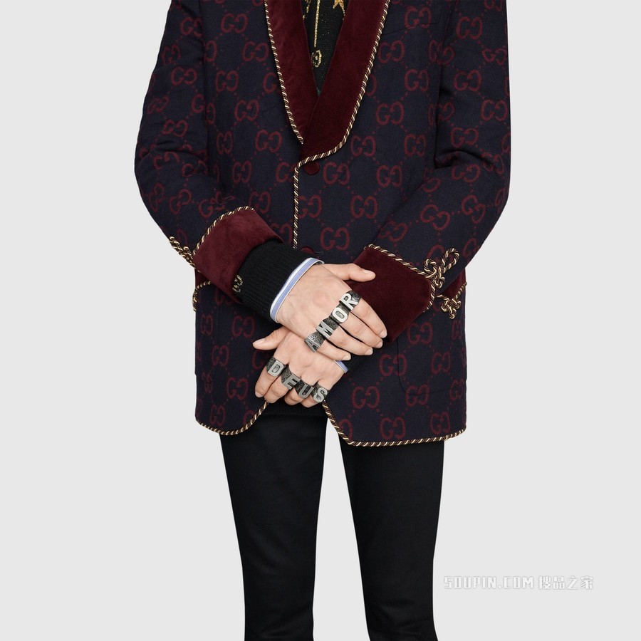 字母“W”造型纯银戒指 纯银