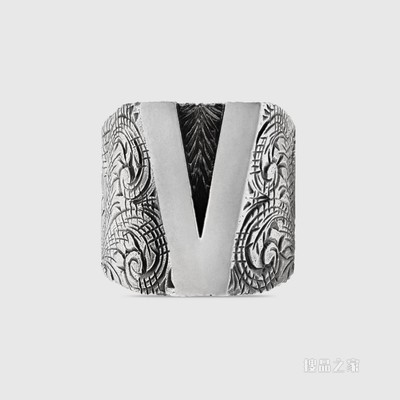 字母“V”造型纯银戒指 纯银