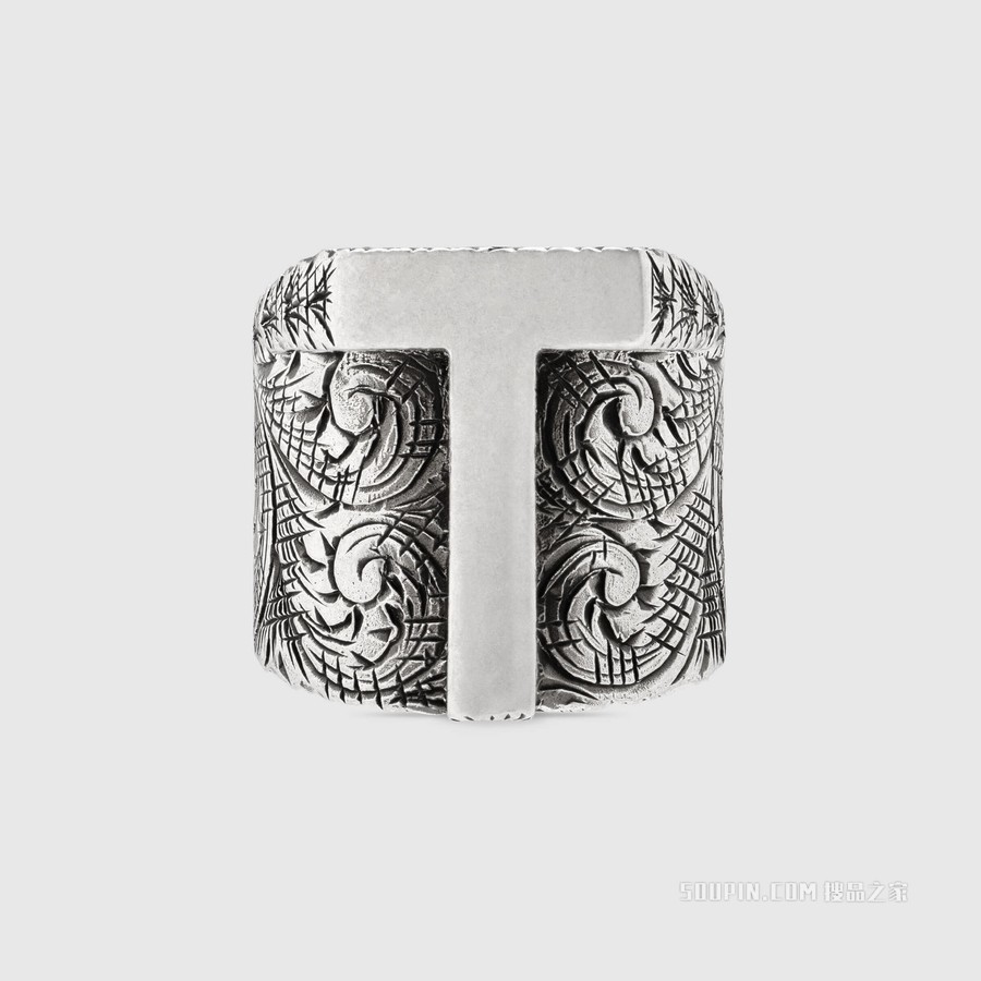 字母“T”造型纯银戒指 纯银