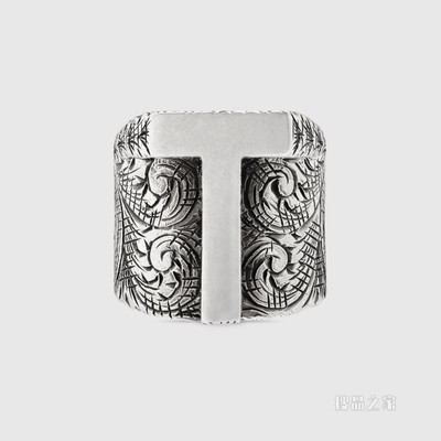 字母“T”造型纯银戒指 纯银