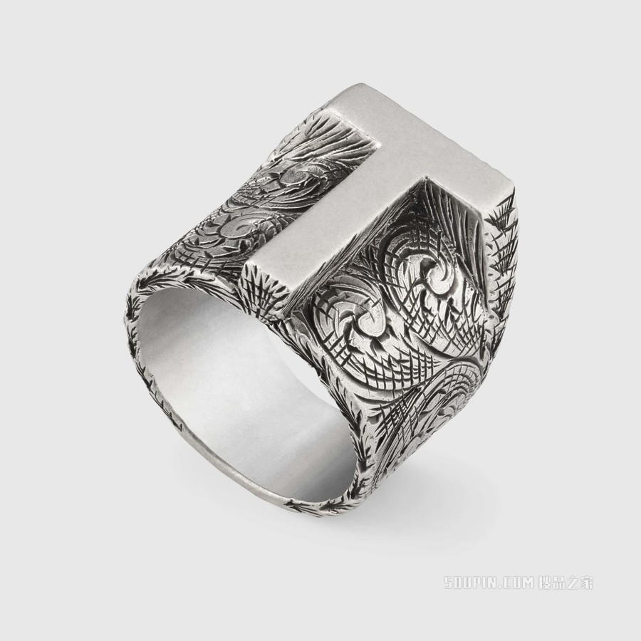 字母“T”造型纯银戒指 纯银