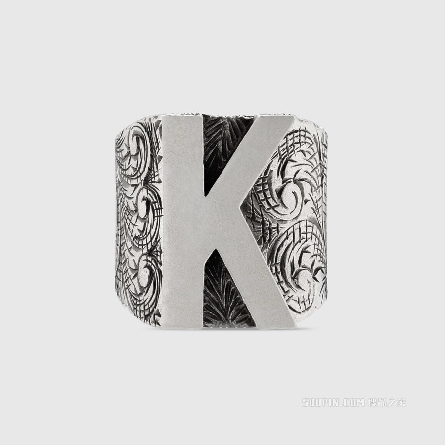 字母“K”造型纯银戒指 纯银