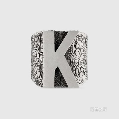 字母“K”造型纯银戒指 纯银