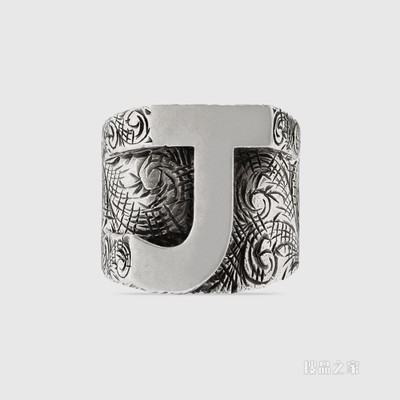 字母“J”造型纯银戒指 纯银