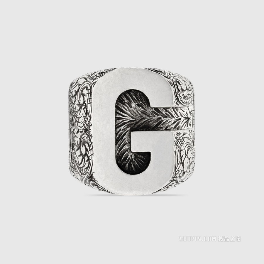 字母“G”造型纯银戒指 纯银