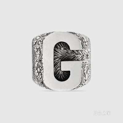 字母“G”造型纯银戒指 纯银