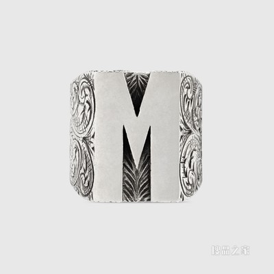 字母“M”造型纯银戒指 纯银
