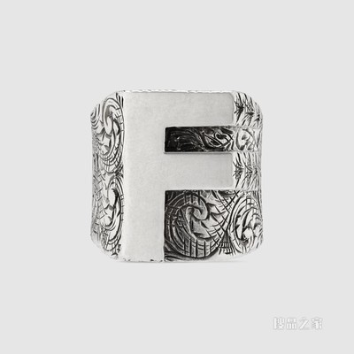 字母“F”造型纯银戒指 纯银