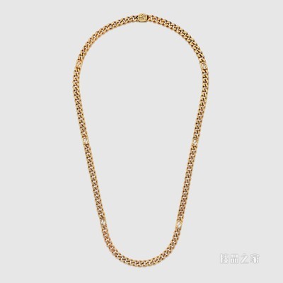 互扣式双G长款项链 黄金色调金属