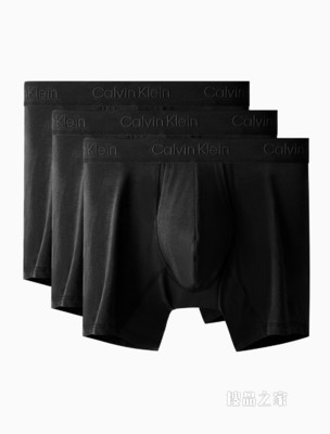 【简约系列】Calvin Klein 男士三条装循环LOGO宽松平角内裤NB3060