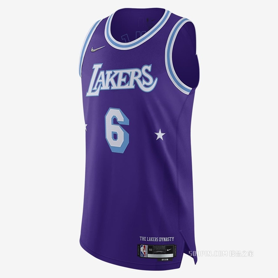 洛杉矶湖人队 City Edition Nike Dri-FIT ADV NBA Authentic Jersey 男子球衣