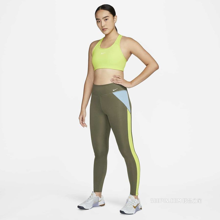 Nike One Dri-FIT 女子中腰撞色紧身裤