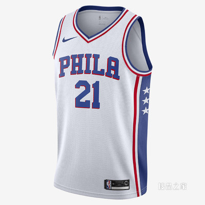 费城 76 人队 (Joel Embiid) Association Edition Nike NBA Jersey 男子球衣