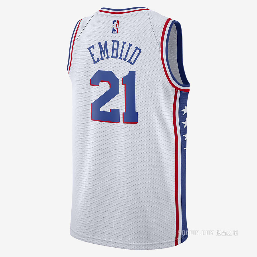 费城 76 人队 (Joel Embiid) Association Edition Nike NBA Jersey 男子球衣