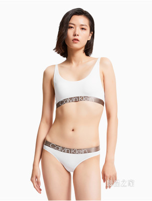 【炫光引力带】Calvin Klein 女士薄垫字母肩带U型抹胸式文胸QF6325AD