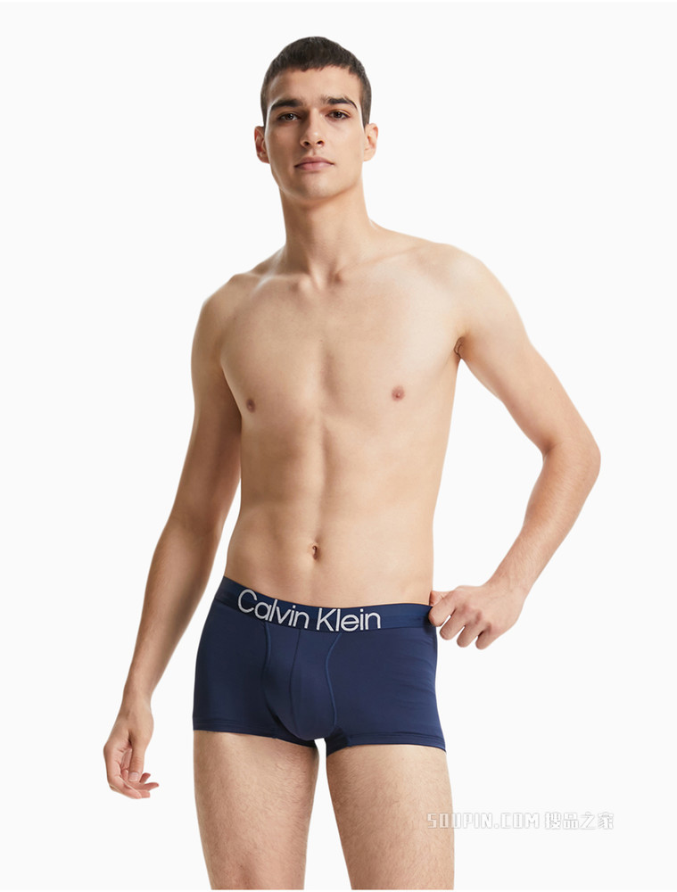 Calvin Klein 男士时尚醒目提花LOGO腰边舒适低腰贴身平角内裤NB2974