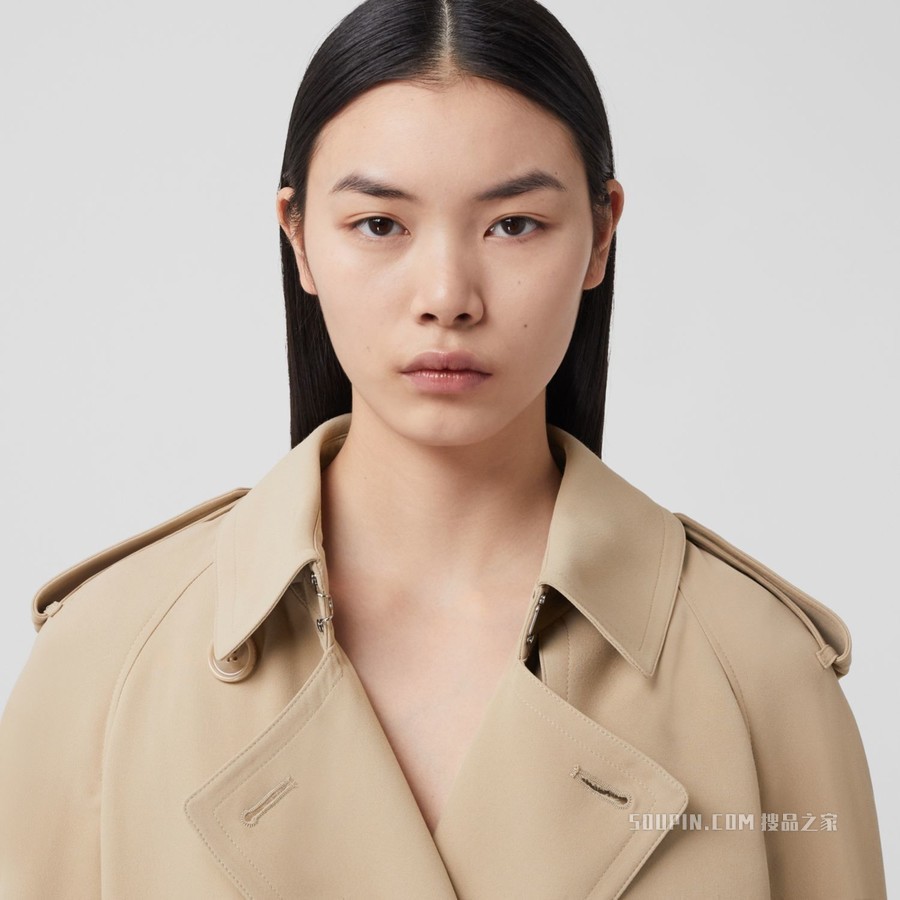 丝质内衬粘胶纤维 Trench 风衣 (柔黄褐色) - 女士