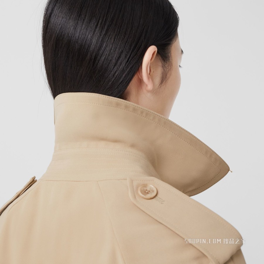 丝质内衬粘胶纤维 Trench 风衣 (柔黄褐色) - 女士