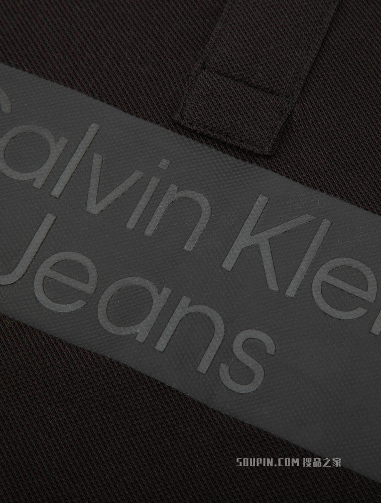 Calvin Klein 男士纯棉拼色胶印LOGO条翻领短袖POLO衫J320944