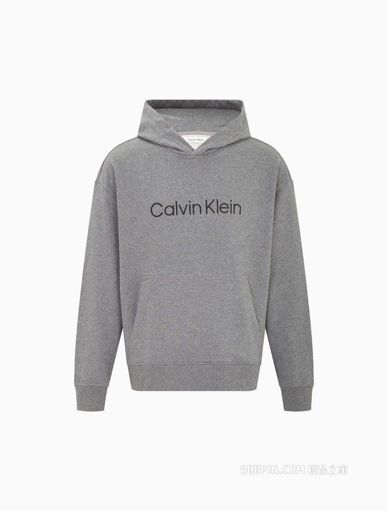 Calvin Klein 男士时尚纯棉连帽简约刺绣LOGO套头卫衣40HM231