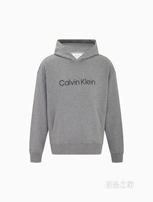 Calvin Klein 男士时尚纯棉连帽简约刺绣LOGO套头卫衣40HM231