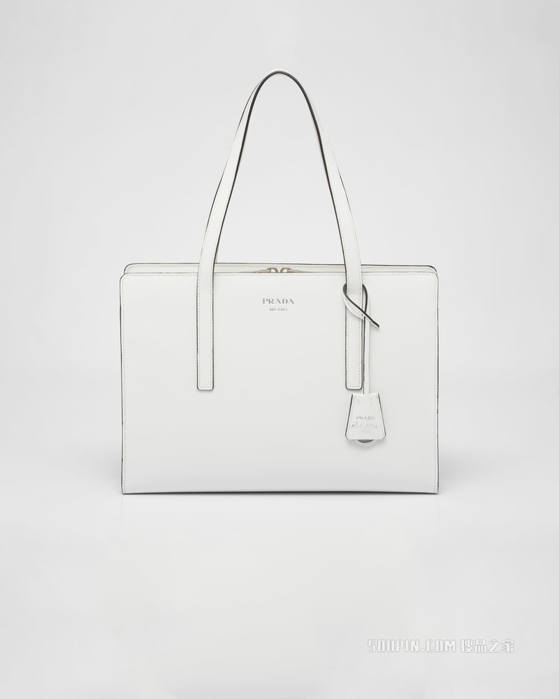 Prada Re-Edition 1995 亮面皮革中号手提包