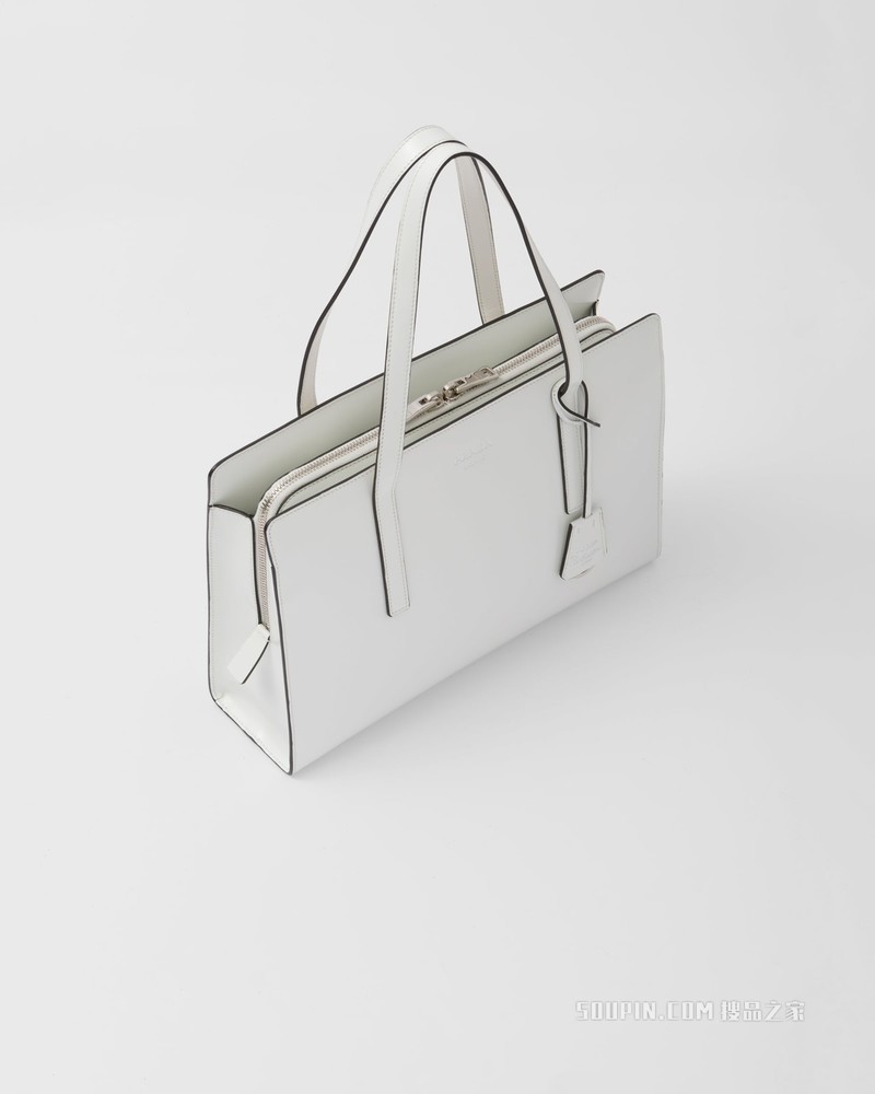 Prada Re-Edition 1995 亮面皮革中号手提包