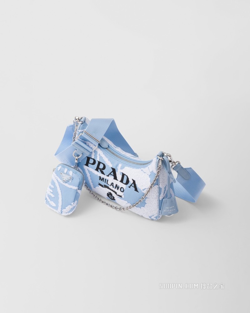 Prada Re-Edition 2005 刺绣斜纹布单肩包