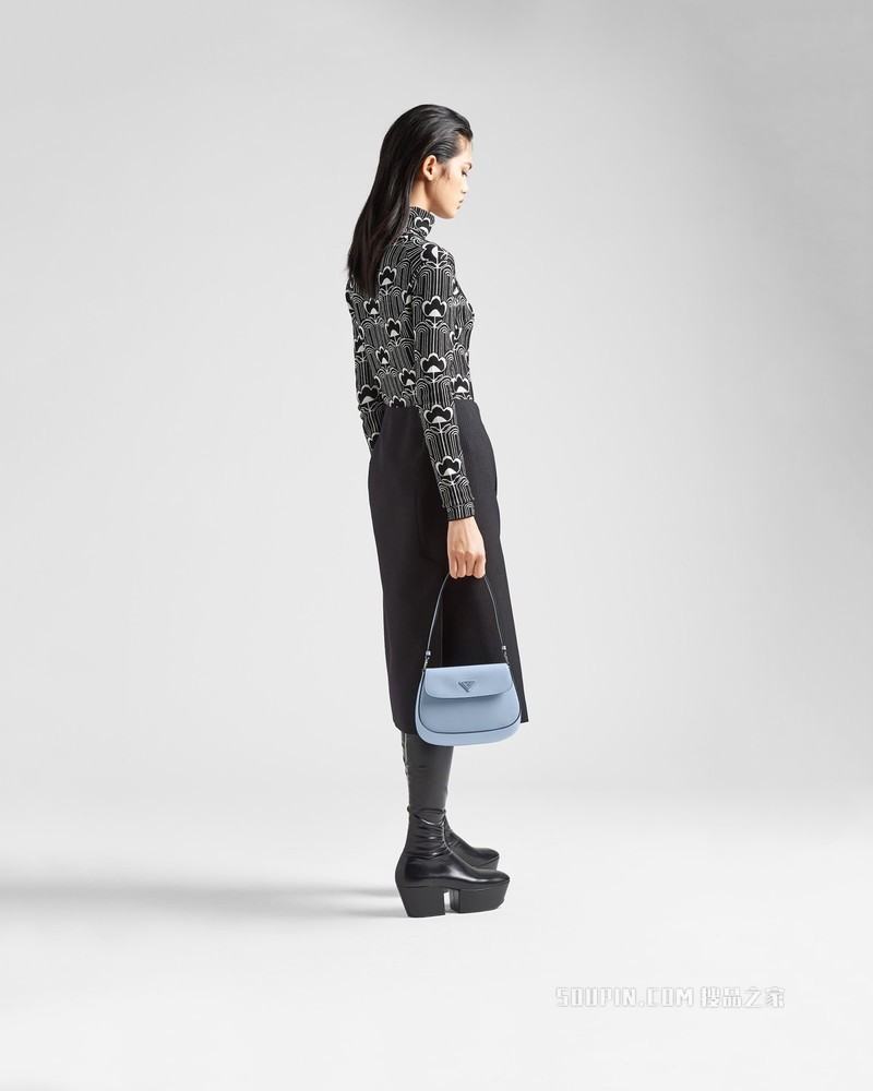 Prada Cleo 亮面皮革翻盖式单肩包