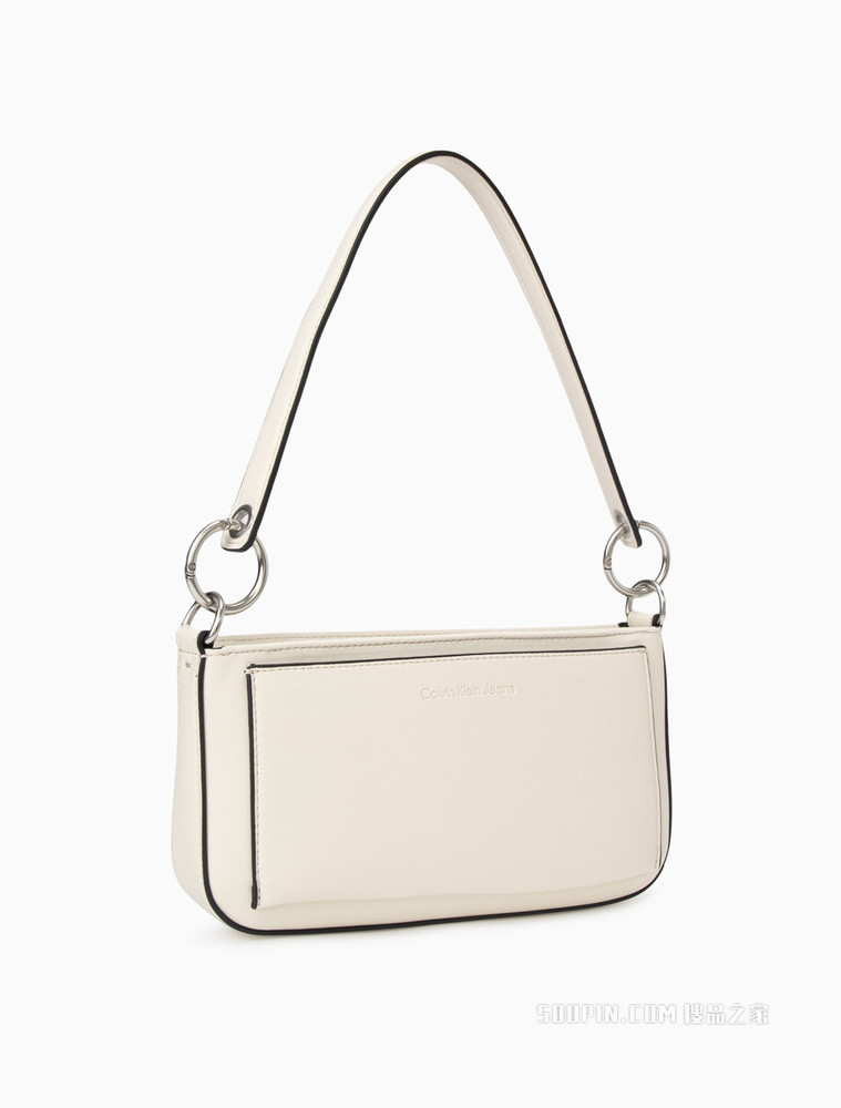 Calvin Klein 女包拉链手提交叠印花单肩腋下法棍包DH2919