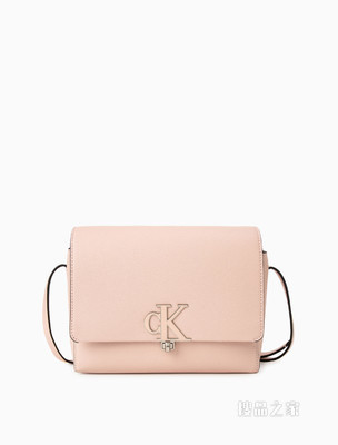 Calvin Klein 女包复古翻盖式立体LOGO斜挎单肩包DH2901