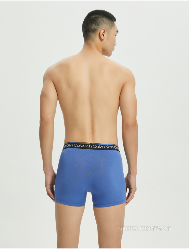 Calvin Klein 男士三条装循环LOGO腰边棉质透气贴身平角内裤NP2421O