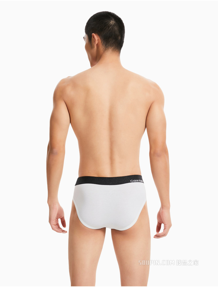 Calvin Klein 男士黑底橡筋醒目LOGO柔软舒适贴身三角内裤NB2681