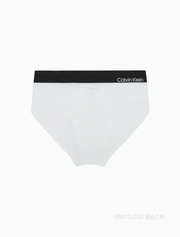 Calvin Klein 男士黑底橡筋醒目LOGO柔软舒适贴身三角内裤NB2681