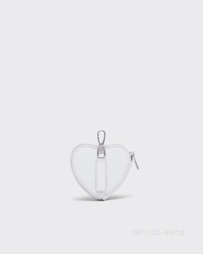 亮面皮革心形迷你手拿包