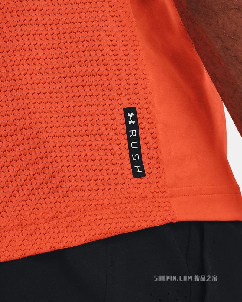 男士UA RUSH 2.0 Emboss短袖T恤