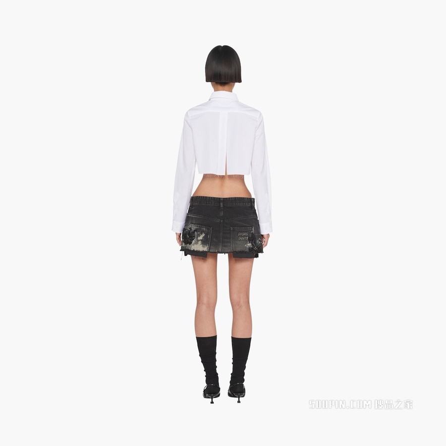 黑色牛仔迷你半身裙