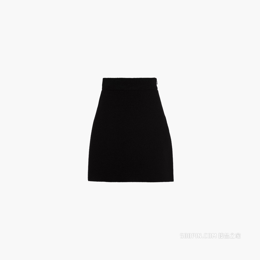 圈绒花呢迷你半身裙