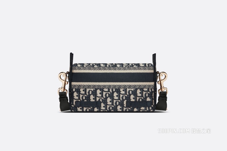 小号 Diorcamp 手袋 蓝色刺绣 Oblique 印花