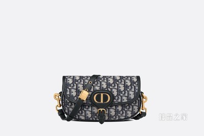 Dior Bobby East-West 手袋 蓝色 Oblique 印花
