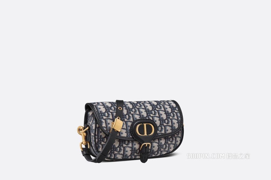 Dior Bobby East-West 手袋 蓝色 Oblique 印花