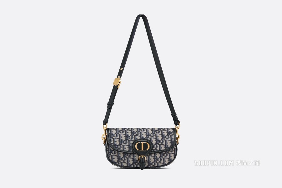 Dior Bobby East-West 手袋 蓝色 Oblique 印花