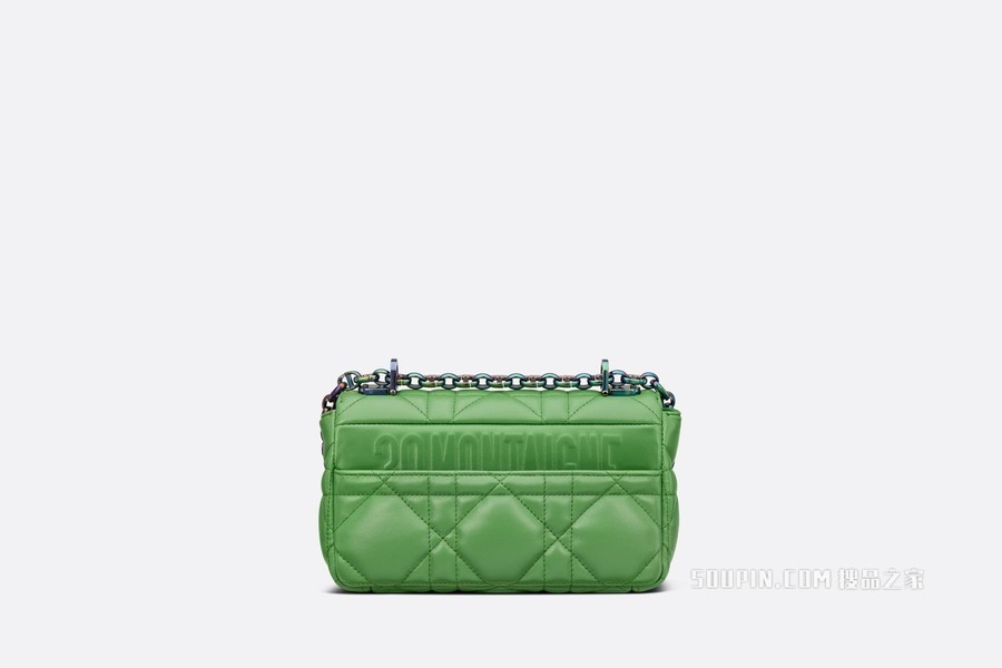 DIOR/迪奥】小号Dior Caro 手袋亮绿色牛皮革绗缝效果超大藤格纹